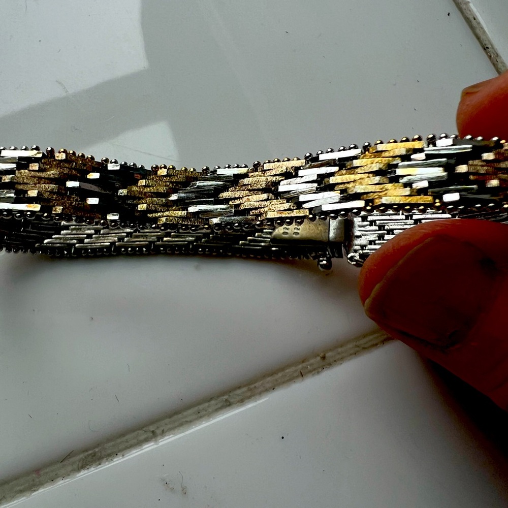 Bracelet, Silver and gold plated(herringbone)